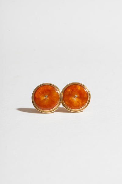 Vintage 14k Carnelian Donut Studs