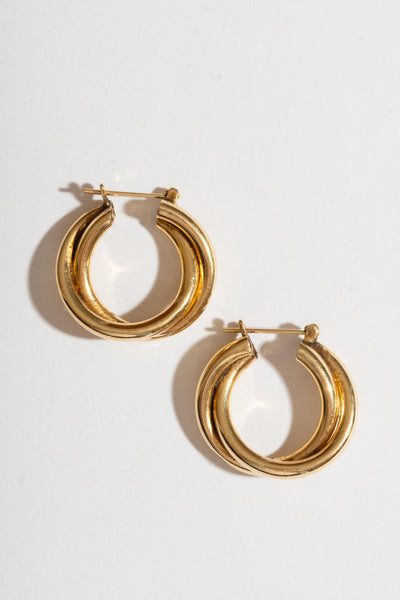 Vintage 14K Double Twisted Hoops