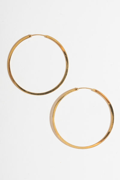 Vintage 14K Knife Edge Hoops