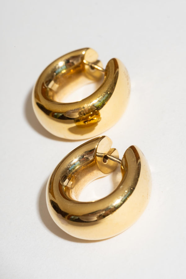 Vintage 14K Puffy Hoops Side