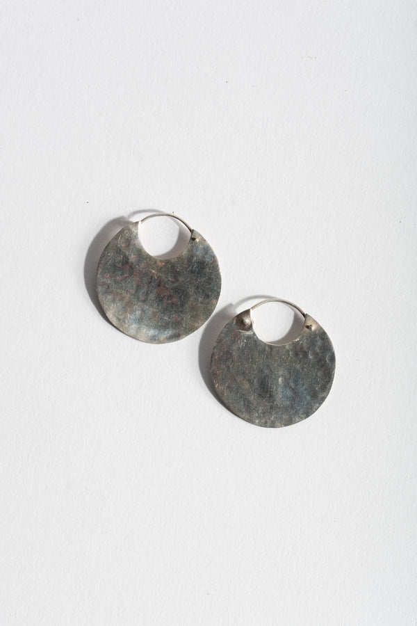 Hammered Sterling Hoops