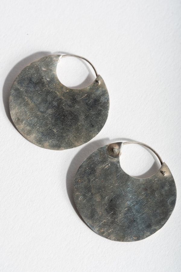 Hammered Sterling Hoops
