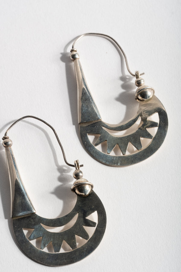 Modern Ethnic Style Sterling Hoop