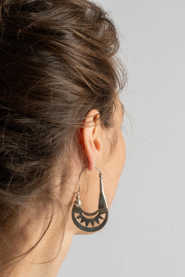 Modern Ethnic Style Sterling Hoop