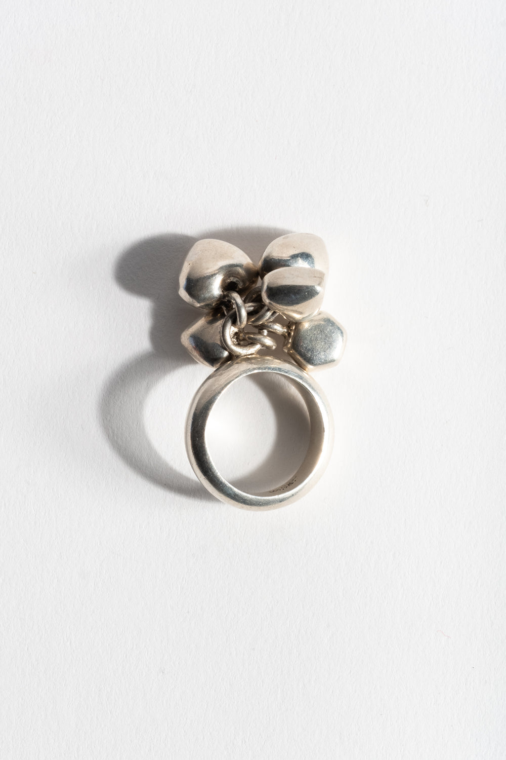 Sterling Puffy Heart Bobble Ring