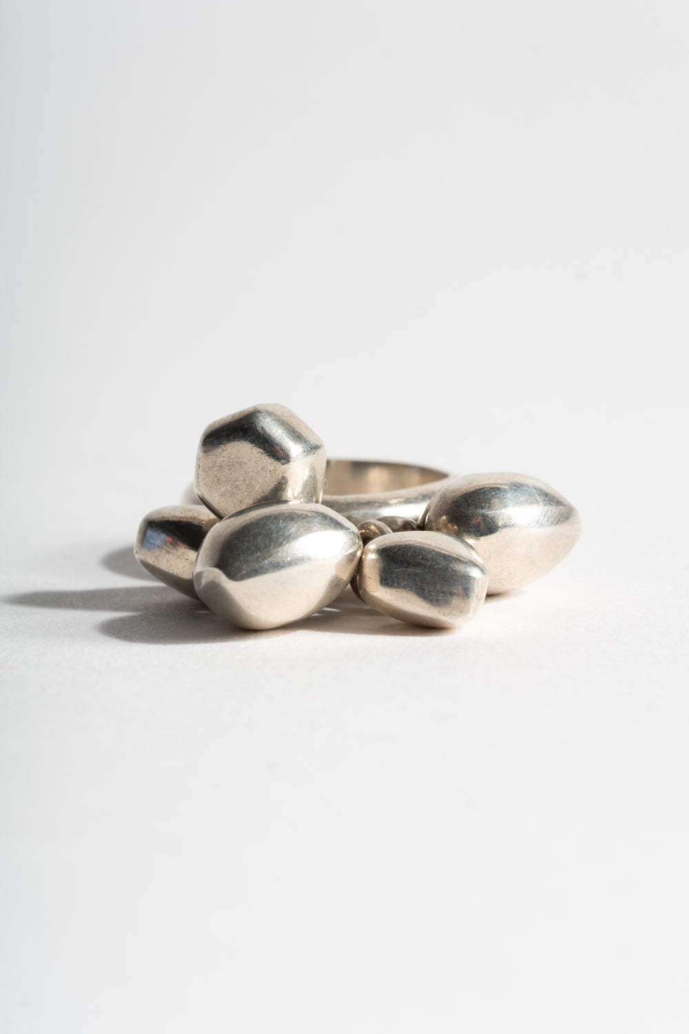 Sterling Puffy Heart Bobble Ring