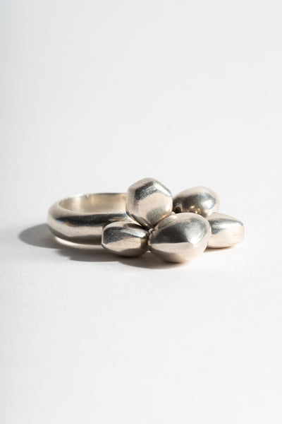 Sterling Puffy Heart Bobble Ring