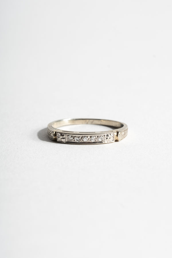 18K Deco 5-Stone Diamond Band