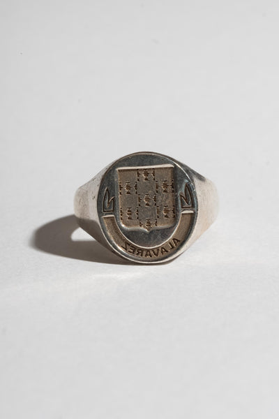 Vintage Sterling Alvarez Signet Ring Front