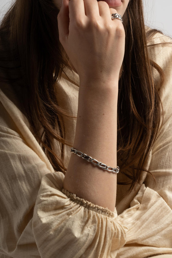 Sterling Double Curb Chain Bracelet