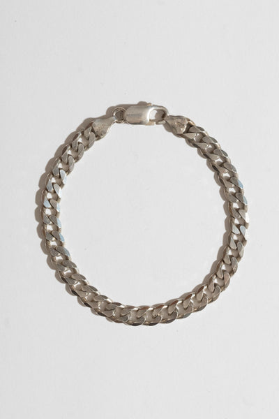 VIntage Sterling Flat Curb Chain Bracelet