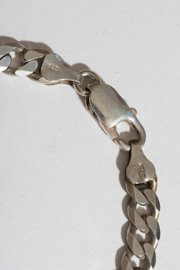 VIntage Sterling Flat Curb Chain Bracelet Clasp