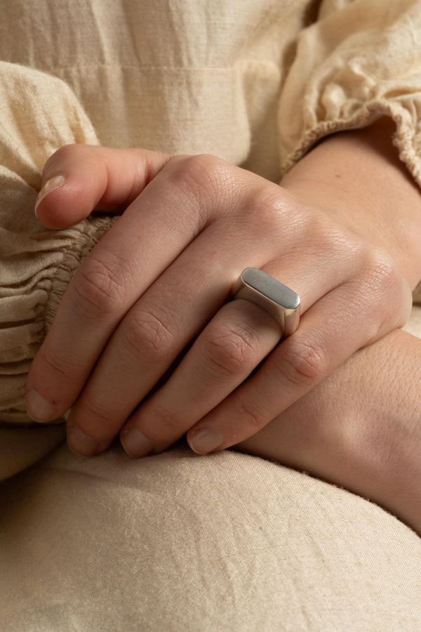Sterling Modernist Signet Ring