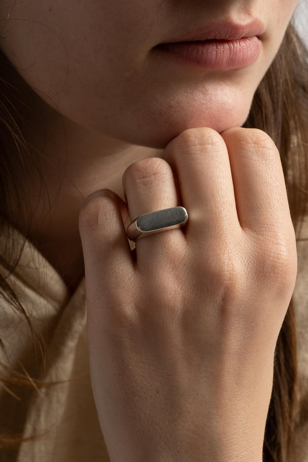 Sterling Modernist Signet Ring