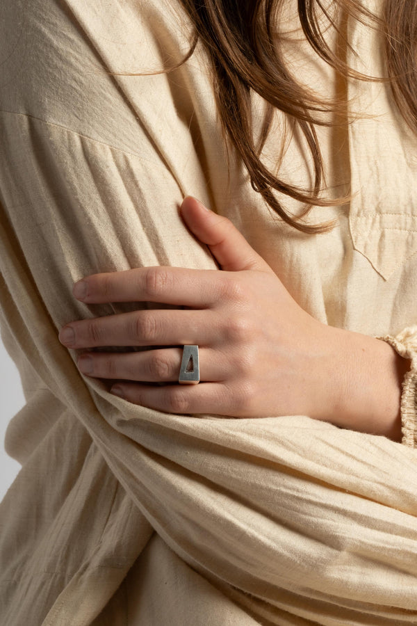 Sterling Triangle Cutout Ring