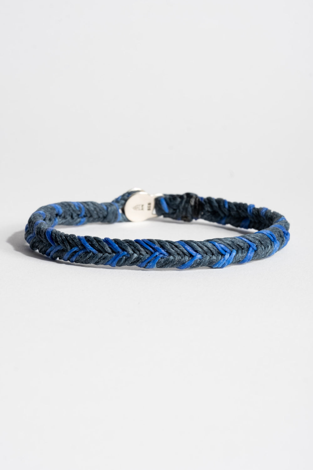 Classic Fishtail Button Bracelet in Denim Royal Fleck