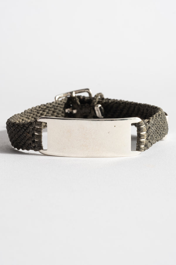 Sterling ID Belt Bracelet in Army