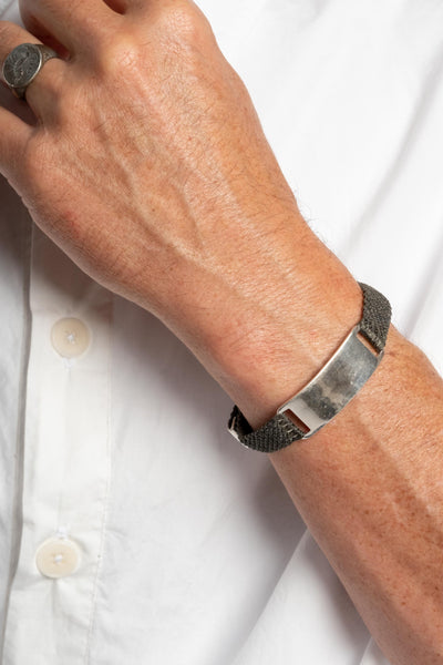 Sterling ID Belt Bracelet in Army