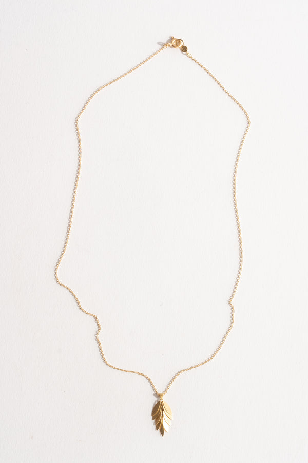 18K Falling Leaf Pendant