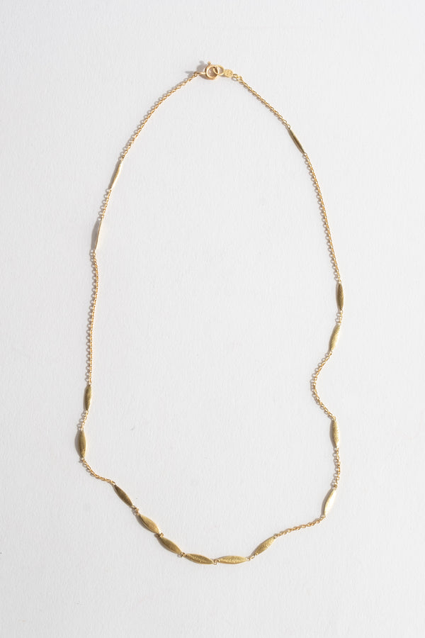 18K Grass Seeds Necklace - Short