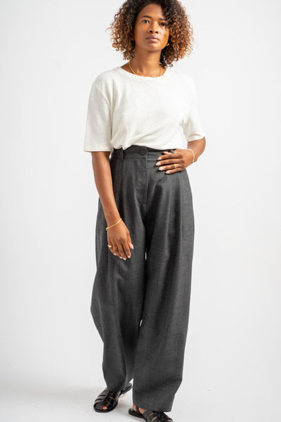 Acuna Double Pleat Front Pant in Slate Melange