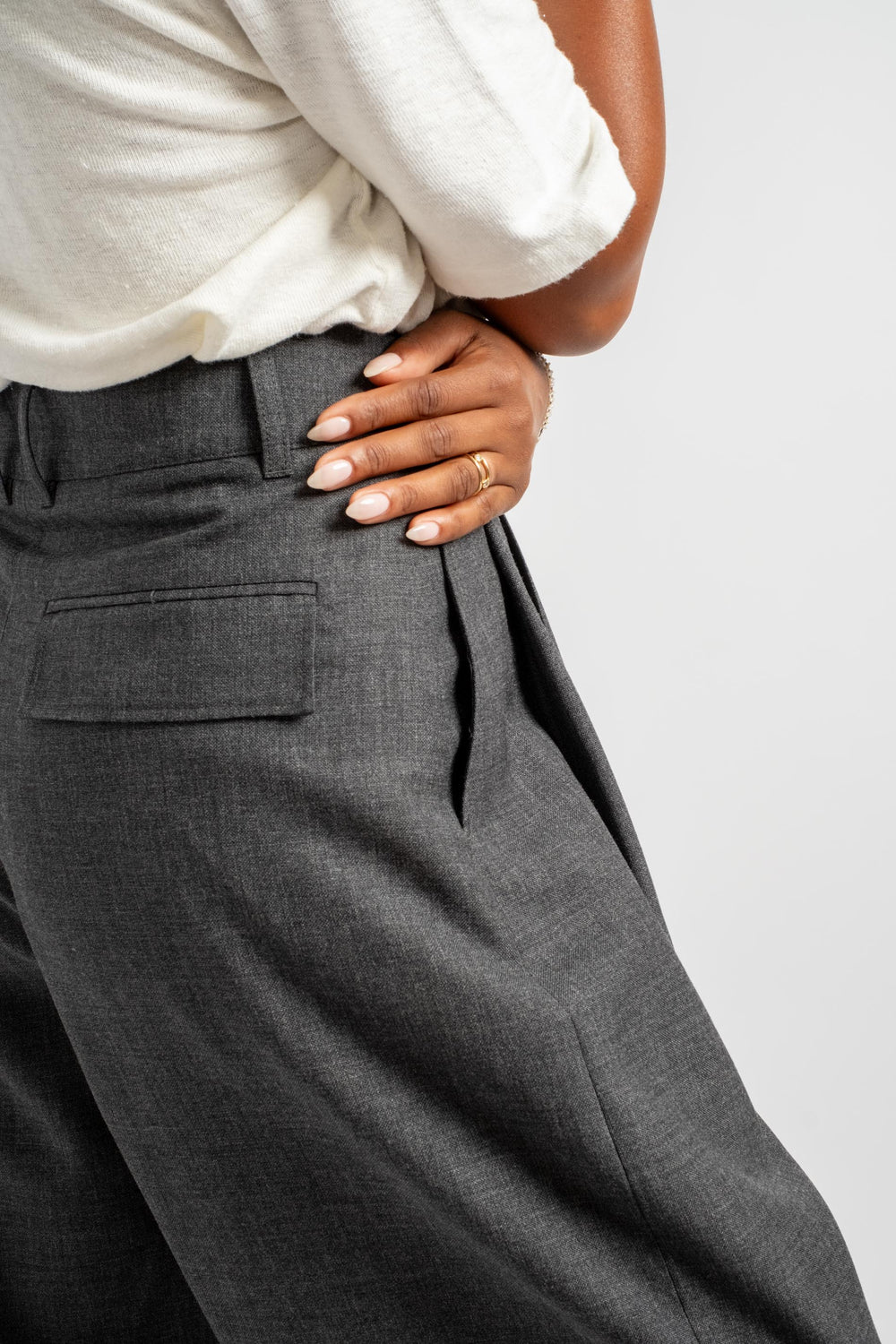 Acuna Double Pleat Front Pant in Slate Melange