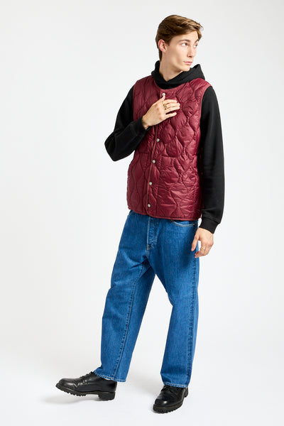 Military Crewneck Down Vest in Azuki