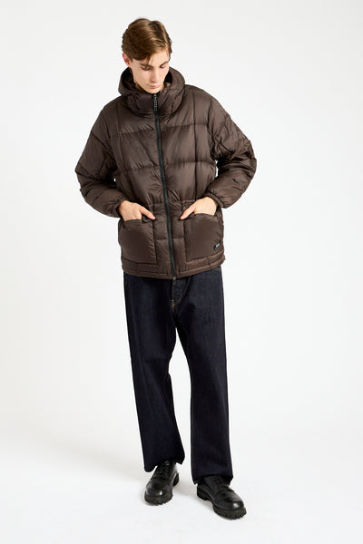 Mountain Volume Hood Down Jacket in Dark Chocolate