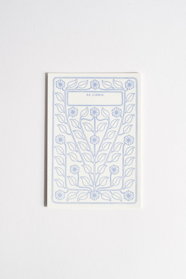 Adhesive Letterpress Bookplate in Blue