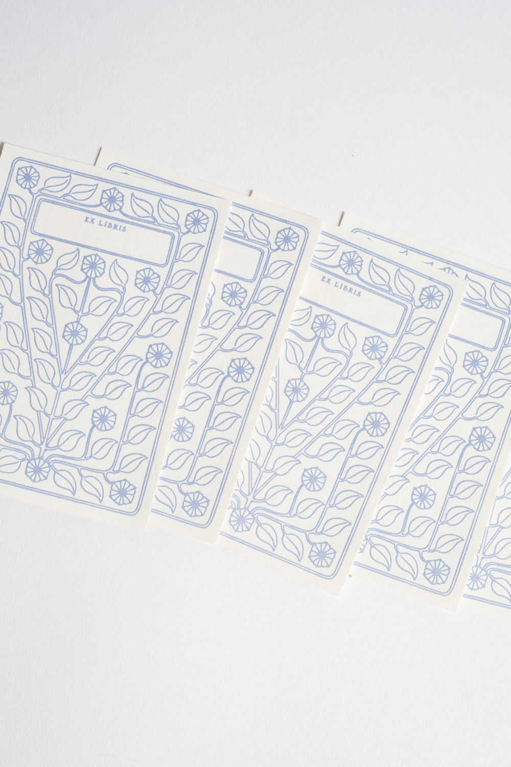 Adhesive Letterpress Bookplate in Blue