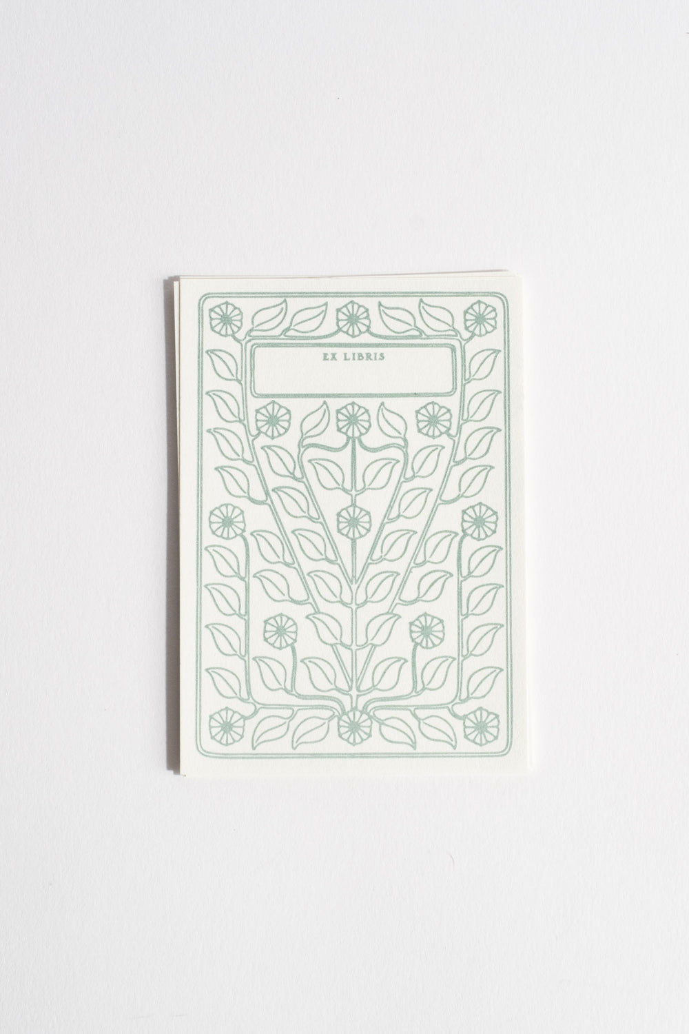 Adhesive Letterpress Bookplate in Green