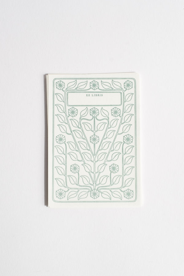 Adhesive Letterpress Bookplate in Green