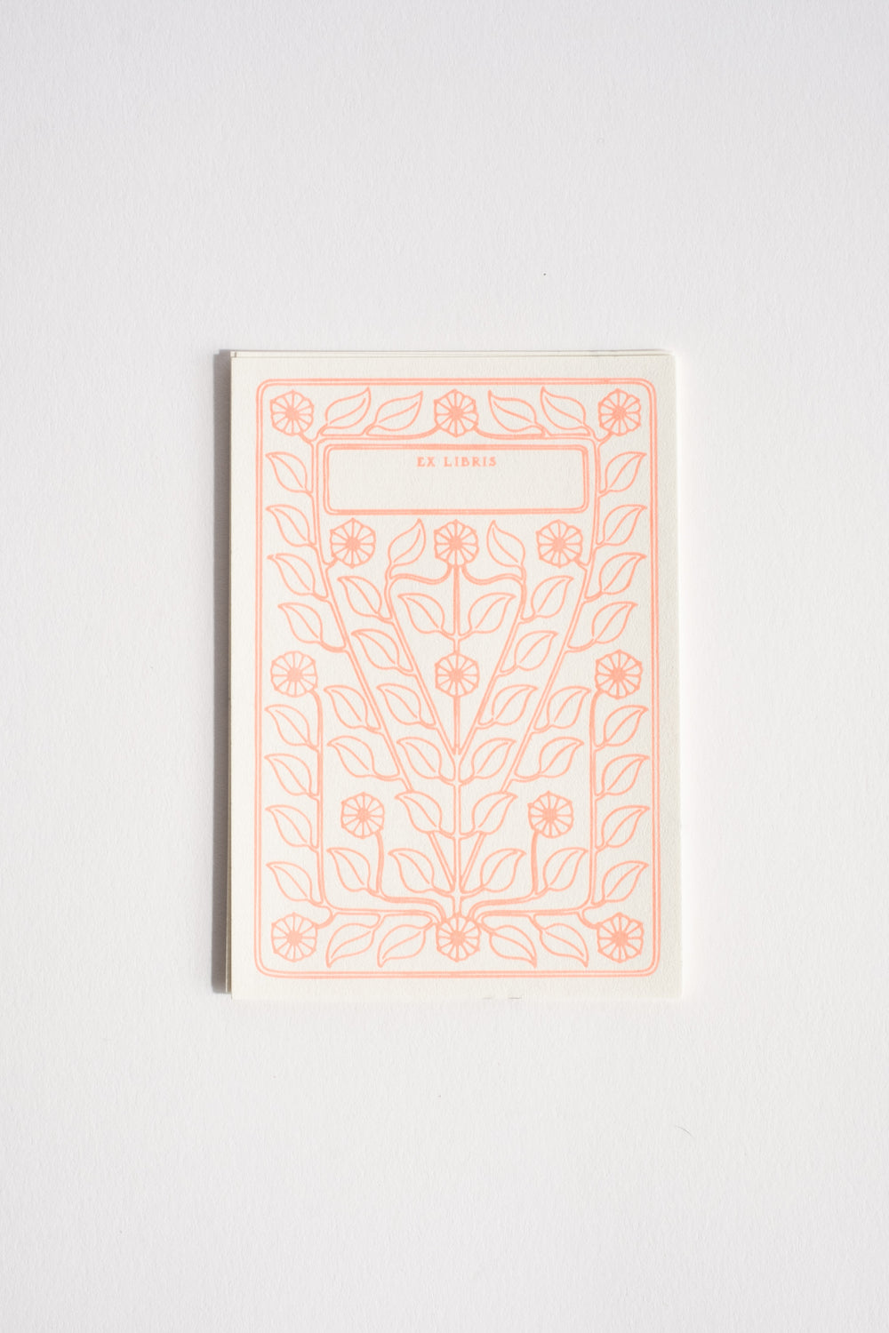 Adhesive Letterpress Bookplate in Pink