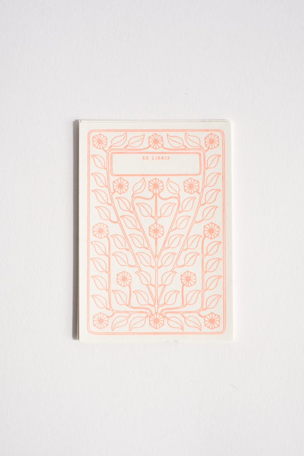 Adhesive Letterpress Bookplate in Pink