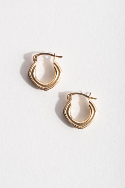 10K Diamond Fluted Hoops