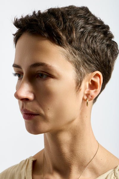 10K Diamond Fluted Hoops