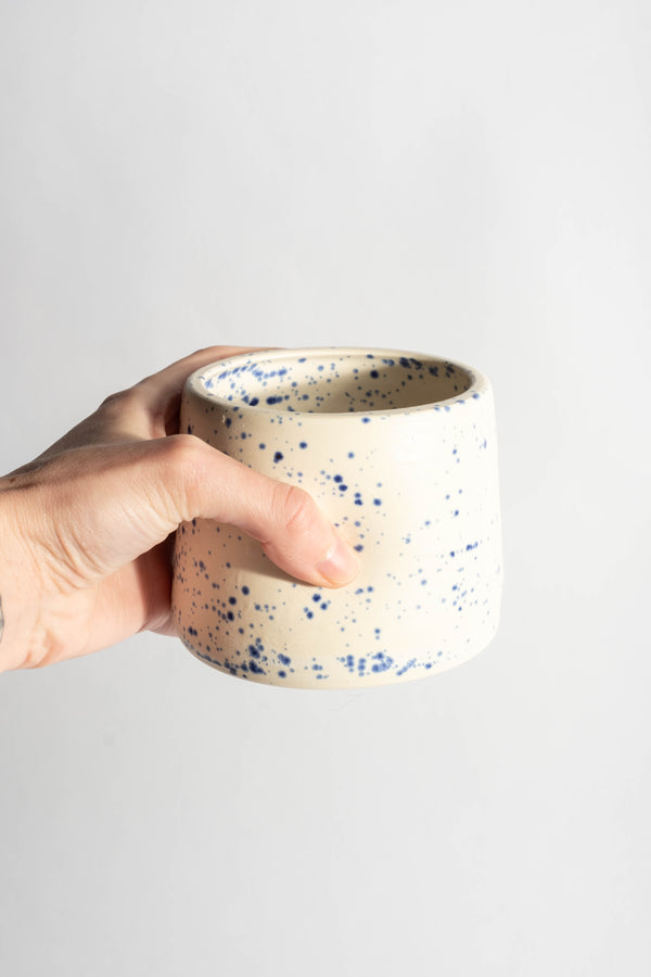 Dimple Cup in Speckled Blue