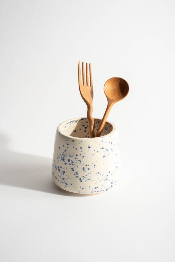 Dimple Cup in Speckled Blue