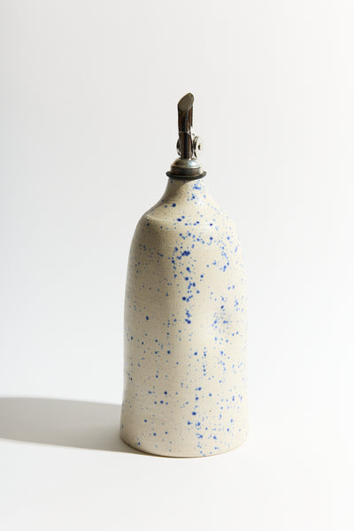 Dimple Oil Cruet in Speckled Blue