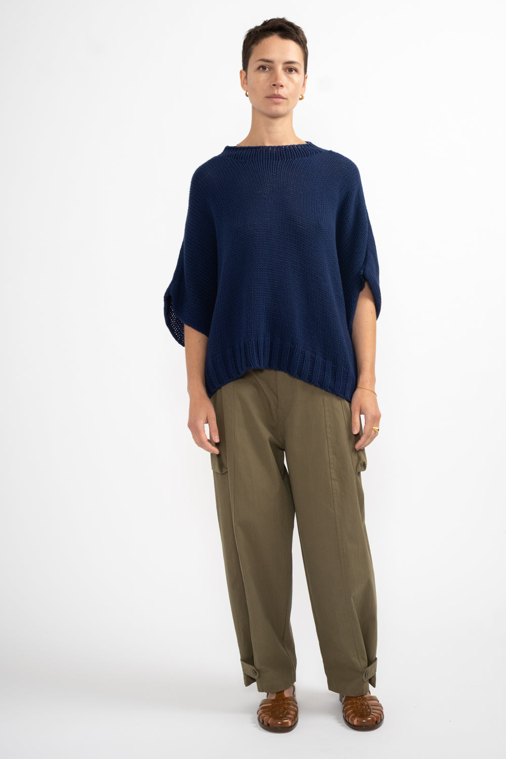 Dolman Pullover Knit in Navy