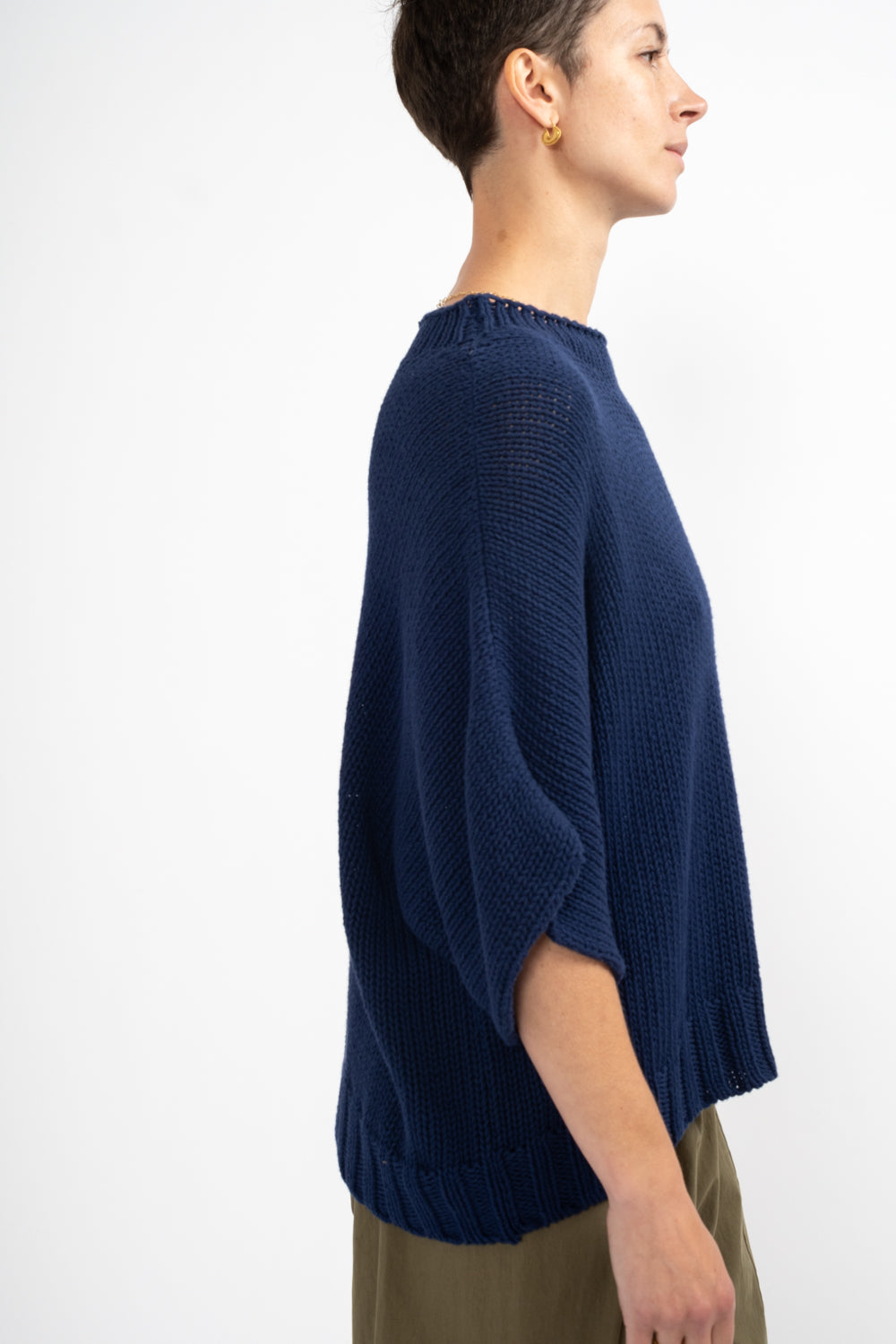 Dolman Pullover Knit in Navy
