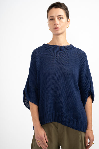 Dolman Pullover Knit in Navy