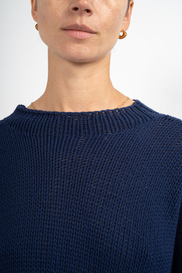 Dolman Pullover Knit in Navy