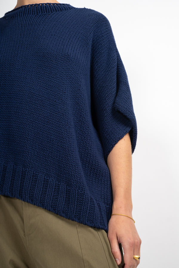 Dolman Pullover Knit in Navy