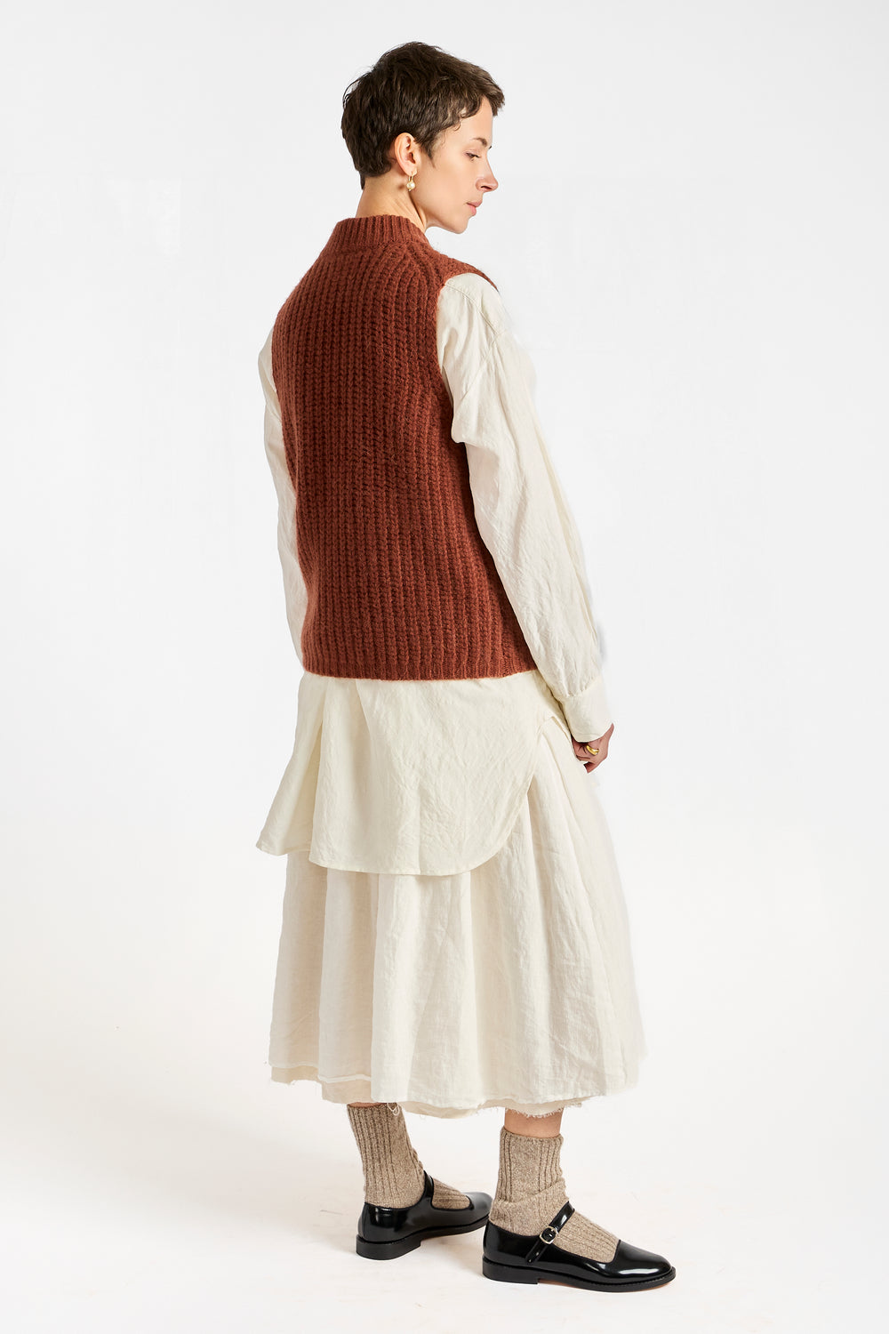 Knit Vest in Brown