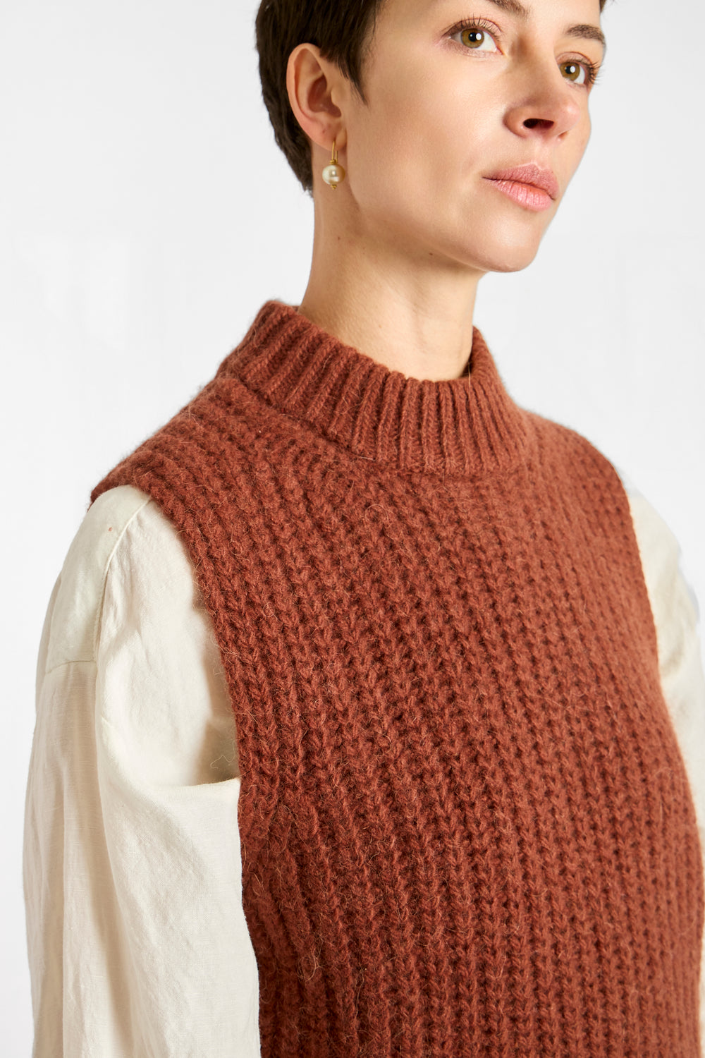 Knit Vest in Brown