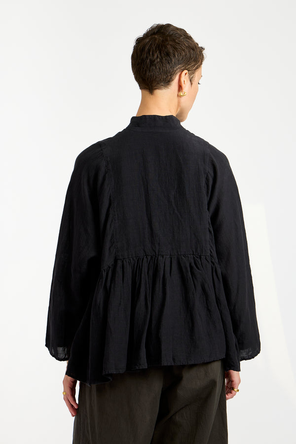 Linen Cashecoeur Jacket in Navy Black