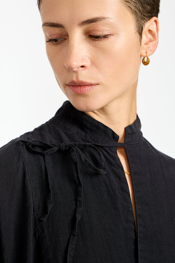 Linen Cashecoeur Jacket in Navy Black