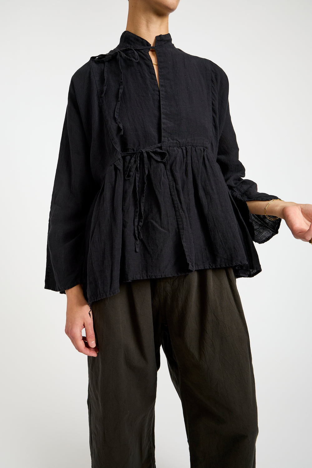Linen Cashecoeur Jacket in Navy Black