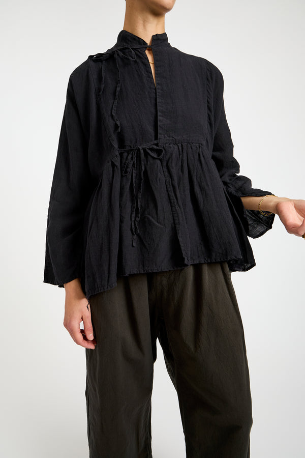 Linen Cashecoeur Jacket in Navy Black